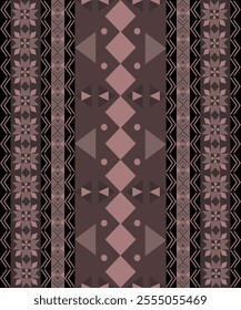 Seamless Ethnic Pattern Texture. Navajo Geometric Print, Rustic Decorative Ornament. Abstract Geometric Pattern. Native American Pattern Ornament for the design of Clothing