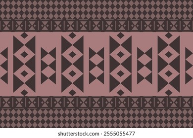 Seamless Ethnic Pattern Texture. Navajo Geometric Print, Rustic Decorative Ornament. Abstract Geometric Pattern. Native American Pattern Ornament for the design of Clothing