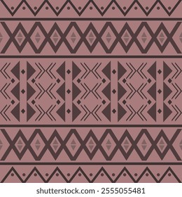 Seamless Ethnic Pattern Texture. Navajo Geometric Print, Rustic Decorative Ornament. Abstract Geometric Pattern. Native American Pattern Ornament for the design of Clothing