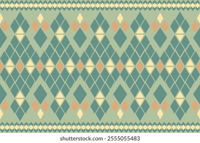 Seamless Ethnic Pattern Texture. Navajo Geometric Print, Rustic Decorative Ornament. Abstract Geometric Pattern. Native American Pattern Ornament for the design of Clothing