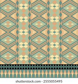 Seamless Ethnic Pattern Texture. Navajo Geometric Print, Rustic Decorative Ornament. Abstract Geometric Pattern. Native American Pattern Ornament for the design of Clothing