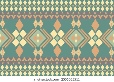 Seamless Ethnic Pattern Texture. Navajo Geometric Print, Rustic Decorative Ornament. Abstract Geometric Pattern. Native American Pattern Ornament for the design of Clothing