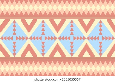 Seamless Ethnic Pattern Texture. Navajo Geometric Print, Rustic Decorative Ornament. Abstract Geometric Pattern. Native American Pattern Ornament for the design of Clothing