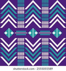 Seamless Ethnic Pattern Texture. Navajo Geometric Print, Rustic Decorative Ornament. Abstract Geometric Pattern. Native American Pattern Ornament for the design of Clothing