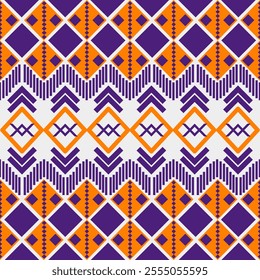 Seamless Ethnic Pattern Texture. Navajo Geometric Print, Rustic Decorative Ornament. Abstract Geometric Pattern. Native American Pattern Ornament for the design of Clothing