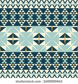 Seamless Ethnic Pattern Texture. Navajo Geometric Print, Rustic Decorative Ornament. Abstract Geometric Pattern. Native American Pattern Ornament for the Design of Clothing
