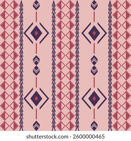 Seamless Ethnic Pattern Texture. Navajo Geometric Print, Rustic Decorative Ornament. Abstract Geometric Pattern. Native American Pattern Ornament for the Design of Clothing