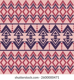 Seamless Ethnic Pattern Texture. Navajo Geometric Print, Rustic Decorative Ornament. Abstract Geometric Pattern. Native American Pattern Ornament for the Design of Clothing