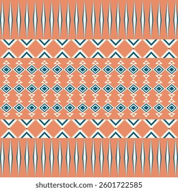 Seamless Ethnic Pattern Texture. Navajo Geometric Print, Rustic Decorative Ornament. Abstract Geometric Pattern. Native American Pattern Ornament for the Design of Clothing