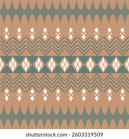 Seamless Ethnic Pattern Texture. Navajo Geometric Print, Rustic Decorative Ornament. Abstract Geometric Pattern. Native American Pattern Ornament for the Design of Clothing