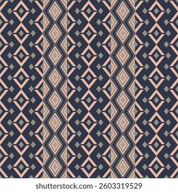 Seamless Ethnic Pattern Texture. Navajo Geometric Print, Rustic Decorative Ornament. Abstract Geometric Pattern. Native American Pattern Ornament for the Design of Clothing