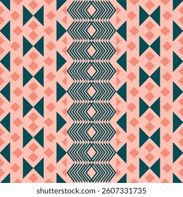 Seamless Ethnic Pattern Texture. Navajo Geometric Print, Rustic Decorative Ornament. Abstract Geometric Pattern. Native American Pattern Ornament for the Design of Clothing