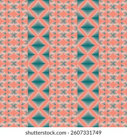 Seamless Ethnic Pattern Texture. Navajo Geometric Print, Rustic Decorative Ornament. Abstract Geometric Pattern. Native American Pattern Ornament for the Design of Clothing