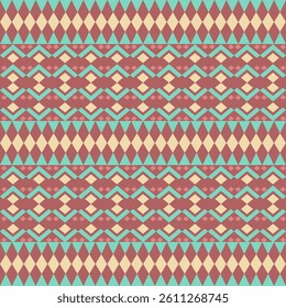 Seamless Ethnic Pattern Texture. Navajo Geometric Print, Rustic Decorative Ornament. Abstract Geometric Pattern. Native American Pattern Ornament for the Design of Clothing