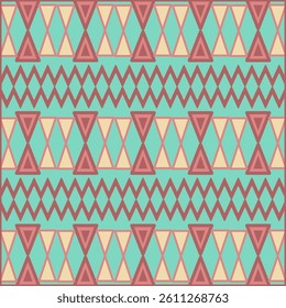 Seamless Ethnic Pattern Texture. Navajo Geometric Print, Rustic Decorative Ornament. Abstract Geometric Pattern. Native American Pattern Ornament for the Design of Clothing