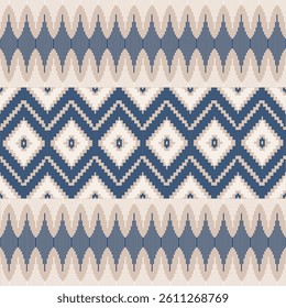 Seamless Ethnic Pattern Texture. Navajo Geometric Print, Rustic Decorative Ornament. Abstract Geometric Pattern. Native American Pattern Ornament for the Design of Clothing
