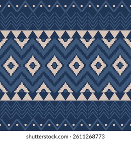 Seamless Ethnic Pattern Texture. Navajo Geometric Print, Rustic Decorative Ornament. Abstract Geometric Pattern. Native American Pattern Ornament for the Design of Clothing