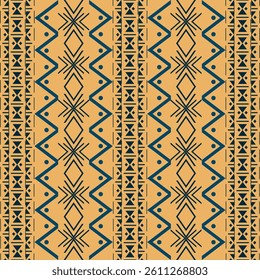 Seamless Ethnic Pattern Texture. Navajo Geometric Print, Rustic Decorative Ornament. Abstract Geometric Pattern. Native American Pattern Ornament for the Design of Clothing