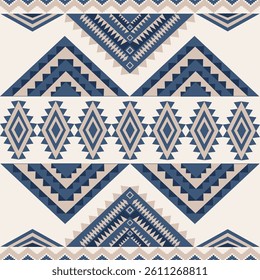 Seamless Ethnic Pattern Texture. Navajo Geometric Print, Rustic Decorative Ornament. Abstract Geometric Pattern. Native American Pattern Ornament for the Design of Clothing