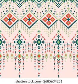 Nahtlose ethnische Mustertextur. Navajo geometrischen Druck, rustikale dekorative Ornament. Abstraktes geometrisches Muster. Indianermuster Ornament für das Design von Kleidung