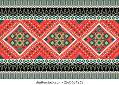 Seamless Ethnic Pattern Texture. Navajo Geometric Print, Rustic Decorative Ornament. Abstract Geometric Pattern. Native American Pattern Ornament for the Design of Clothing