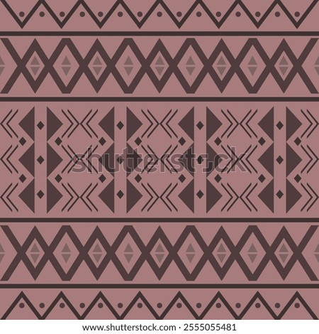 Seamless Ethnic Pattern Texture. Navajo Geometric Print, Rustic Decorative Ornament. Abstract Geometric Pattern. Native American Pattern Ornament for the design of Clothing
