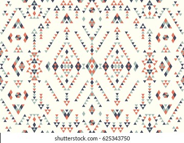 Seamless Ethnic pattern textures. Abstract Navajo geometric print.Rustic decorative ornament. Native American pattern. Gray and orange colors.