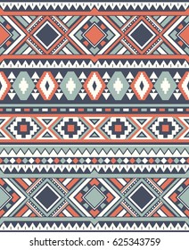 Seamless Ethnic pattern textures. Abstract Navajo geometric print.Rustic decorative ornament. Native American pattern. Gray and orange colors.