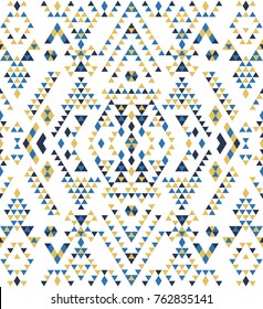 Seamless Ethnic pattern textures. 
 Abstract Navajo geometric print. Rustic decorative ornament. Native American pattern. Brown and blue colors.