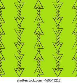 Seamless Ethnic Pattern with Triangles for Design. Abstract Geometric Wallpaper.
