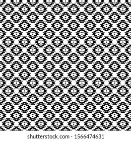 Seamless ethnic pattern. Triangles, trapezoids ornament. Polygons backdrop. Folk wallpaper. Ethnic background. Tribal motif. Ancient mosaic. Embroidery ornate. Textile print, abstract. Vector artwork