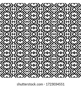 Diseño tribal de patrones étnicos impecables de color blanco negro. Ilustración del vector abstracto