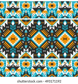 Seamless ethnic pattern in tribal style. Vector illustration.
