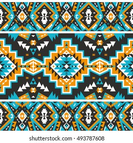 Seamless ethnic pattern in tribal style. Vector illustration.