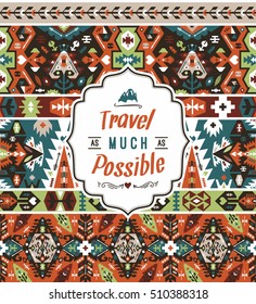 Seamless ethnic pattern in tribal style