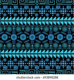 Seamless ethnic pattern tribal-vector illustration. The art of the Aztec, Mexican and Peruvian print.