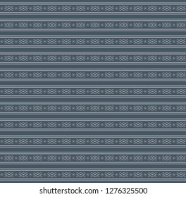 Seamless of ethnic pattern vector. Design lines stripes and rhombus light blue on turquoise background. Design print for illustrations, textile, texture, wallpaper, background, fashion. Set 2