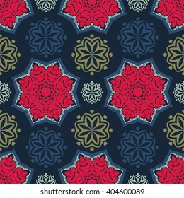 Seamless ethnic pattern. Vintage classic background. Colorful backdrop