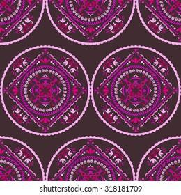 Seamless ethnic pattern. Vintage decorative elements. 