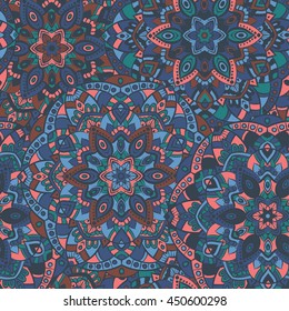 Seamless ethnic pattern. Vintage decorative elements. Hand drawn background. Islam, Arabic, Indian, ottoman motifs. Perfect for printing on fabric or paper.