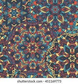 Seamless ethnic pattern. Vintage decorative elements. Hand drawn background. Islam, Arabic, Indian, ottoman motifs. Perfect for printing on fabric or paper.