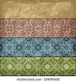  seamless ethnic pattern with waves, can be used as background, pattern or wrapping paper