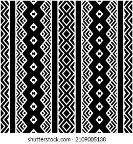 Seamless ethnic pattern.Abstract Geometric Pattern generative computational art illustration.Black and 
white pattern for wallpapers and backgrounds. 