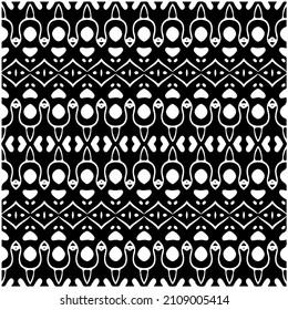 Seamless ethnic pattern.Abstract Geometric Pattern generative computational art illustration.Black and 
white pattern for wallpapers and backgrounds. 