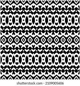 Seamless ethnic pattern.Abstract Geometric Pattern generative computational art illustration.Black and 
white pattern for wallpapers and backgrounds. 