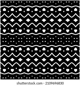 Seamless ethnic pattern.Abstract Geometric Pattern generative computational art illustration.Black and 
white pattern for wallpapers and backgrounds. 