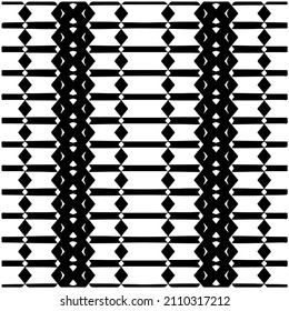 Seamless ethnic pattern.Abstract Geometric Pattern generative computational art illustration.Black and 
white pattern for wallpapers and backgrounds. 