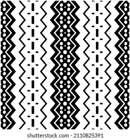 
Seamless ethnic pattern.Abstract Geometric Pattern generative computational art illustration.Black and 
white pattern for wallpapers and backgrounds. 