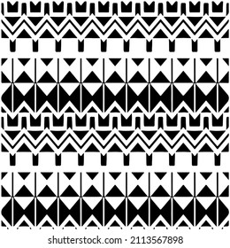 Seamless ethnic pattern.Abstract Geometric Pattern generative computational art illustration.Black and 
white pattern for wallpapers and backgrounds. 