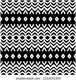 Seamless ethnic pattern.Abstract Geometric Pattern generative computational art illustration.Black and 
white pattern for wallpapers and backgrounds. 